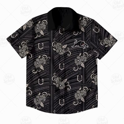 NRL Penrith Panthers Custom Name Number 2021 Tribal Hawaiian Shirt