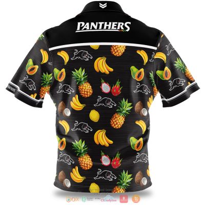 NRL Penrith Panthers Custom Name Number Tropical Fruit Hawaiian Shirt