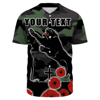 NRL Penrith Panthers Custom Text ANZAC Day Camo Baseball Jersey