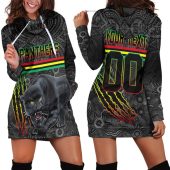 NRL Penrith Panthers Custom Text Number Aboriginal Tattoo Women Hoodie Dress