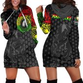 NRL Penrith Panthers Custom Text Polynesian Tattoo Style Women Hoodie Dress