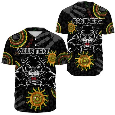 NRL Penrith Panthers Custom Text Victory Baseball Jersey NRL Penrith Panthers Custom Text Victory Baseball Jersey