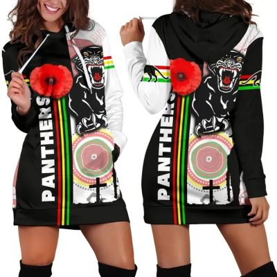 NRL Penrith Panthers Poppy Power Style Women Hoodie Dress