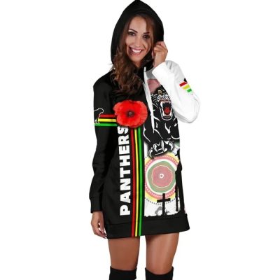 NRL Penrith Panthers Poppy Power Style Women Hoodie Dress