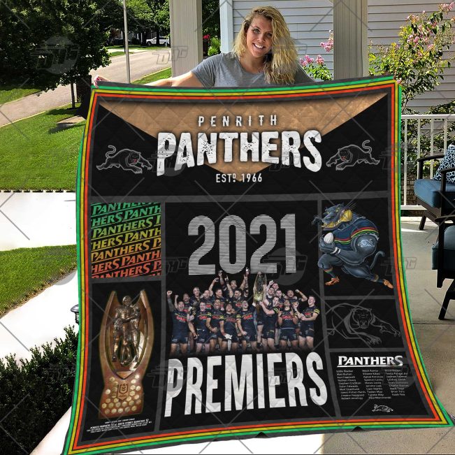 NRL Penrith Panthers Premiers 2021 Quilt Blanket