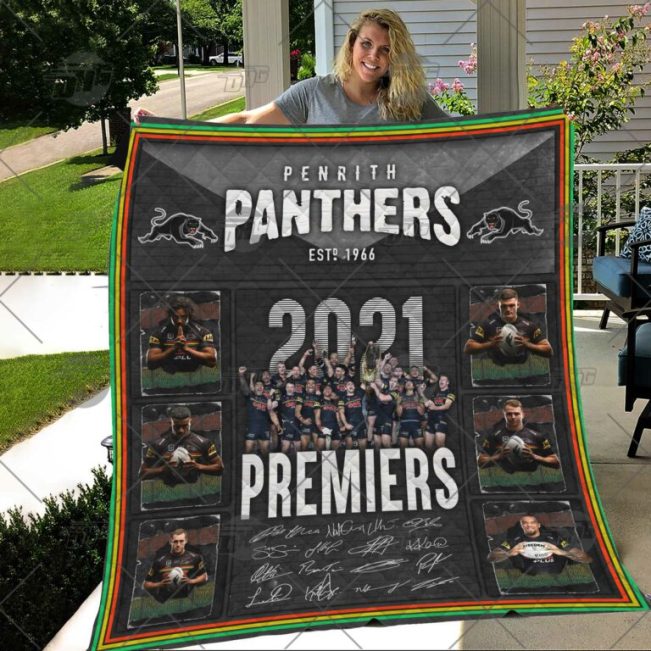 NRL Penrith Panthers Premiers 2021 Signatures Quilt Blanket