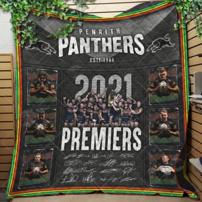 NRL Penrith Panthers Premiers 2021 Signatures Quilt Blanket