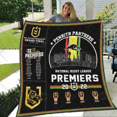 NRL Penrith Panthers Premiers 2022 - 2023 Quilt Blanket