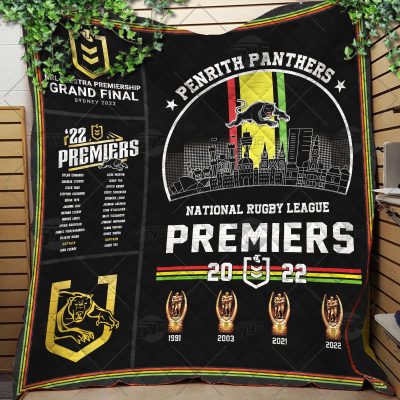 NRL Penrith Panthers Premiers 2022 - 2023 Quilt Blanket
