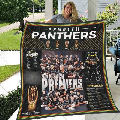 NRL Penrith Panthers Premiers 2022 - 2023 Quilt Blanket V2