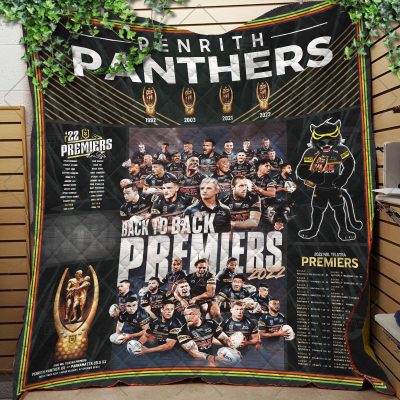 NRL Penrith Panthers Premiers 2022 - 2023 Quilt Blanket V2