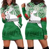 NRL South Sydney Rabbitohs ANZAC Day Green Women Hoodie Dress