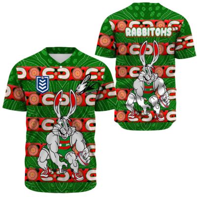 NRL South Sydney Rabbitohs Comic Style Baseball Jersey