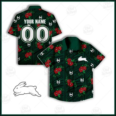 NRL South Sydney Rabbitohs Custom Name Number Tribal Hawaiian Shirt