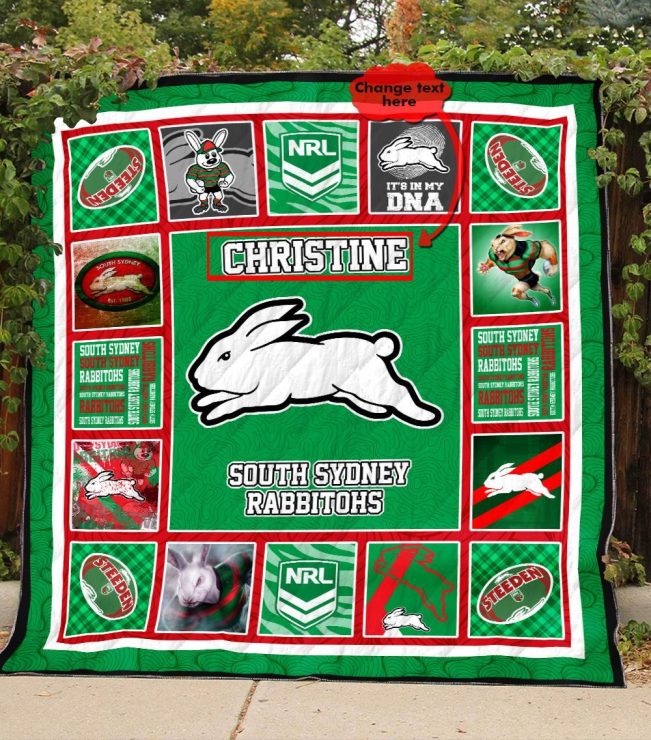 NRL South Sydney Rabbitohs Custom Name Quilt Blanket