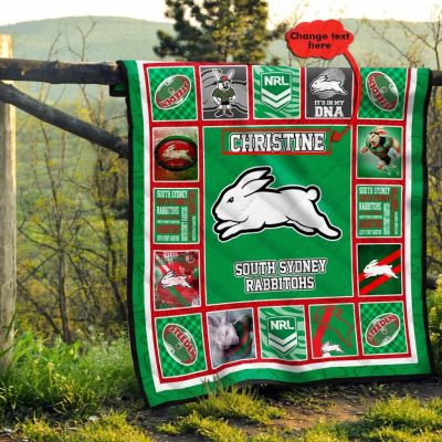 NRL South Sydney Rabbitohs Custom Name Quilt Blanket