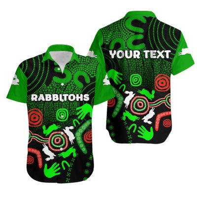 NRL South Sydney Rabbitohs Custom Text Indigenous Hawaiian Shirt