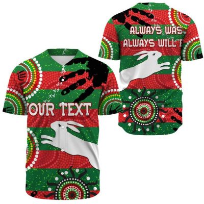 NRL South Sydney Rabbitohs Custom Text Indigenous NAIDOC Baseball Jersey