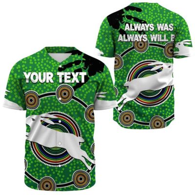 NRL South Sydney Rabbitohs Custom Text Indigenous Original Baseball Jersey
