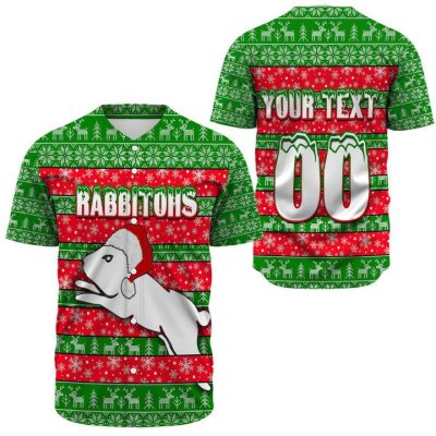 NRL South Sydney Rabbitohs Custom Text Number Christmas Aboriginal Baseball Jersey