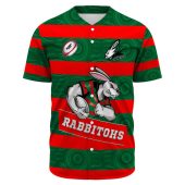 Nrl South Sydney Rabbitohs Custom Text Red Green Indigenous Baseball Jersey 5001.jpeg - demo10