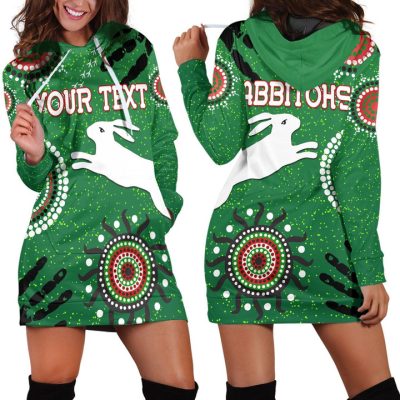 NRL South Sydney Rabbitohs Custom Text Unique Indigenous Women Hoodie Dress