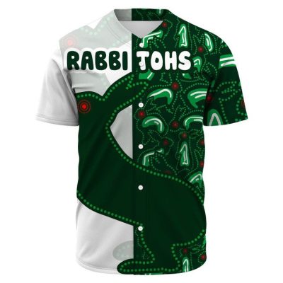 NRL South Sydney Rabbitohs Green Indigenous Version Baseball Jersey