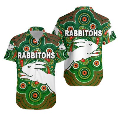 NRL South Sydney Rabbitohs Indigenous - Green Hawaiian Shirt
