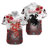 NRL St. George Illawarra Dragons ANZAC Indigenous Hawaiian Shirt