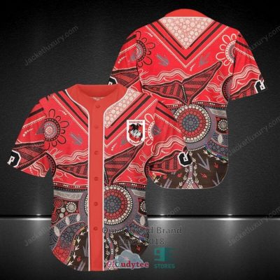 NRL St. George Illawarra Dragons Aboriginal Pattern Baseball Jersey