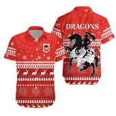 NRL St. George Illawarra Dragons Christmas Style - Red Hawaiian Shirt