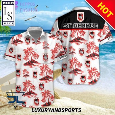 NRL St. George Illawarra Dragons Coconut Tree Islands Hawaiian Shirt