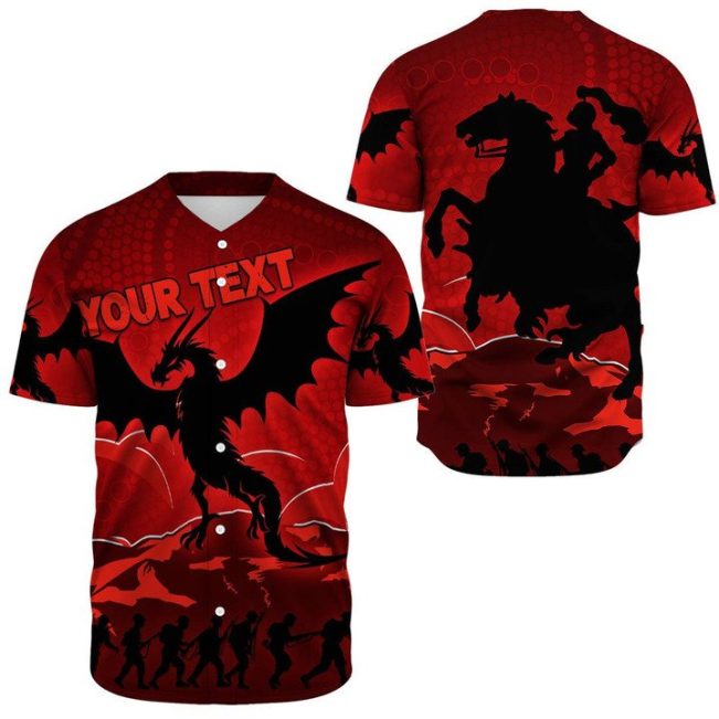 NRL St. George Illawarra Dragons Custom Text Indigenous ANZAC Day Baseball Jersey