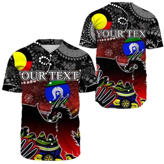 NRL St. George Illawarra Dragons Custom Text Indigenous Special Baseball Jersey