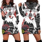 NRL St. George Illawarra Dragons Custom Text NAIDOC Women Hoodie Dress