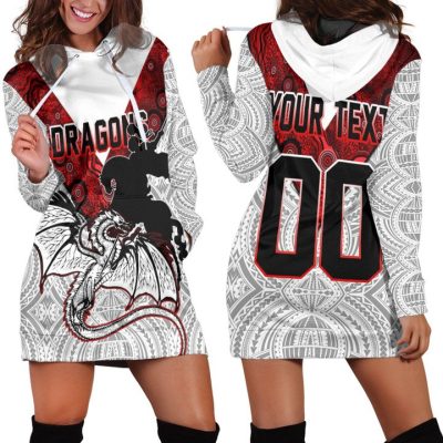NRL St. George Illawarra Dragons Custom Text Number Aboriginal Tattoo Women Hoodie Dress
