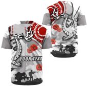 Nrl St. George Illawarra Dragons Custom Text Poppy Flower Anzac Day Baseball Jersey 0435.jpeg - demo10