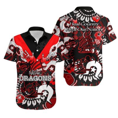 NRL St. George Illawarra Dragons NAIDOC Patterns Hawaiian Shirt