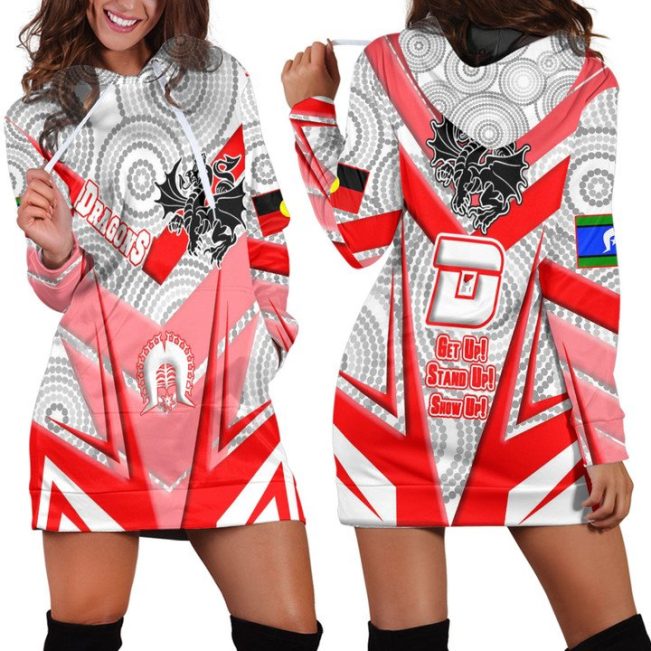 NRL St. George Illawarra Dragons NAIDOC Sporty Style Women Hoodie Dress