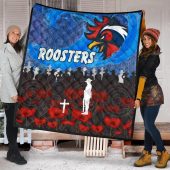 Nrl Sydney Roosters Anzac Day Poppy Flower Aboriginal Quilt Blanket 1808.jpeg - demo10