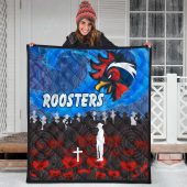 Nrl Sydney Roosters Anzac Day Poppy Flower Aboriginal Quilt Blanket 1810.jpeg - demo10