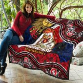 Nrl Sydney Roosters Anzac Remembrance Day Poppy Flower Aboriginal Quilt Blanket 1735.jpg - demo10