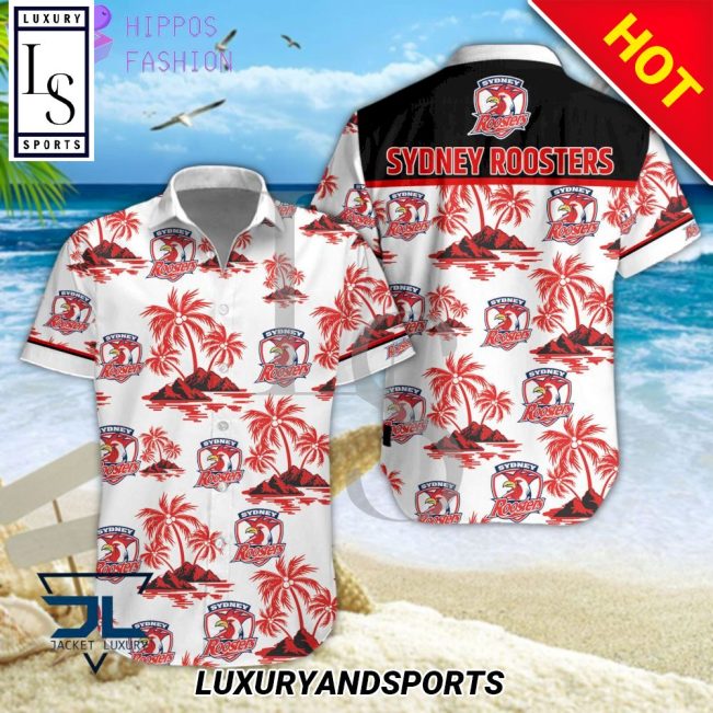 NRL Sydney Roosters Coconut Tree Palm Hawaiian Shirt
