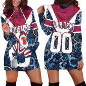 NRL Sydney Roosters Custom Text Number Aboriginal Tattoo Women Hoodie Dress