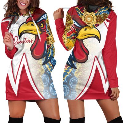 NRL Sydney Roosters Indigenous Red White Women Hoodie Dress