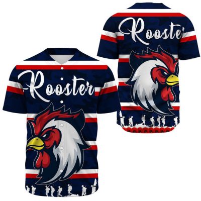 NRL Sydney Roosters Navy ANZAC Soldiers Baseball Jersey