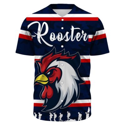 NRL Sydney Roosters Navy ANZAC Soldiers Baseball Jersey