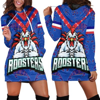 NRL Sydney Roosters Unique Indigenous Women Hoodie Dress