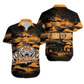 NRL Wests Tigers Custom Text ANZAC Day Camo Hawaiian Shirt