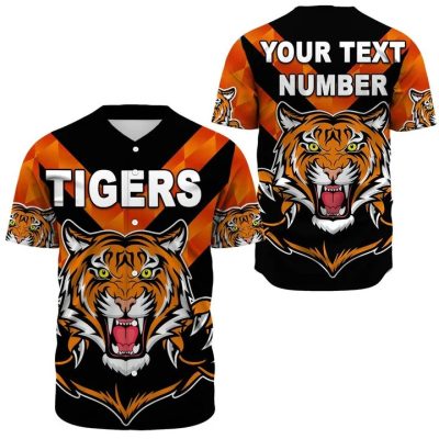 NRL Wests Tigers Custom Text Number Black Baseball Jersey